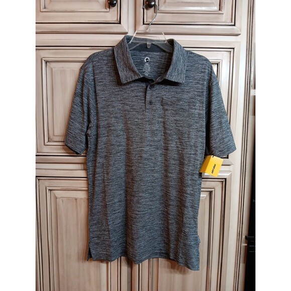 Ski-doo Men’s Medium Grey Short Sleeve Polyester / Spandex Polo Casual Shirt New - Picture 1 of 6